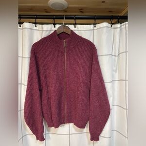 Vintage L.L. Bean wool alpaca blend full zip sweater size M.